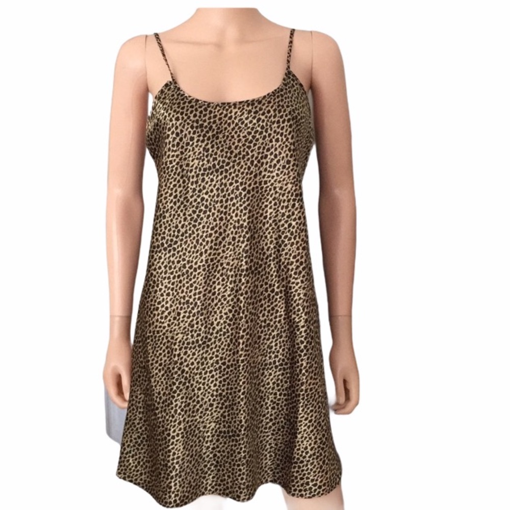 Vintage animal print soft silky slip dress